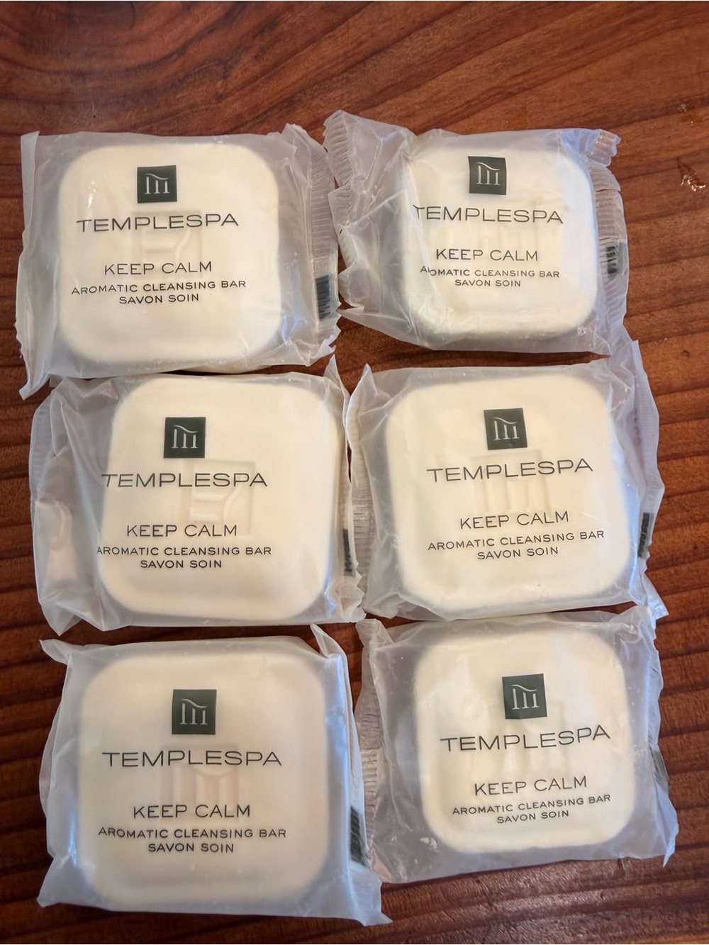 TEMPLE SPA 6 Keep Calm Aromatic Cleansing Bar SOAP Larger 1.4 oz/ 40g ea NEW!!
